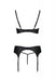 Black Bra & Garter Belt String Panty Set back view