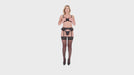 Sexy Open Cup Bra Garter Belt String Set  Black Sheer Intimates; Shop @ Lavinia Lingerie