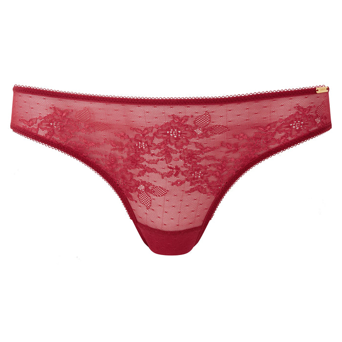 Gossard Glossies Lace Rasberry Blush Sheer Bikini Panty