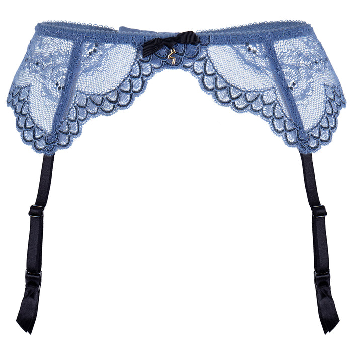 Gossard Superboost Lace Sheer Garter Belt Moonlight Blue