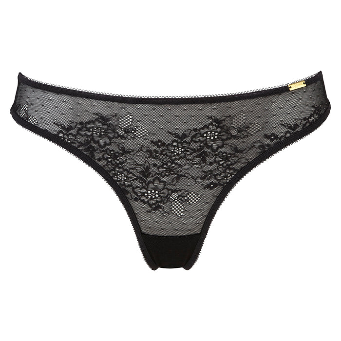 Gossard Glossies Lace Black Thong Panty