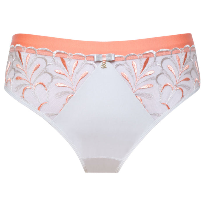 Sheer Mesh Tulle Embroidered Bikini Panty Sweet Gray Pink Intimate
