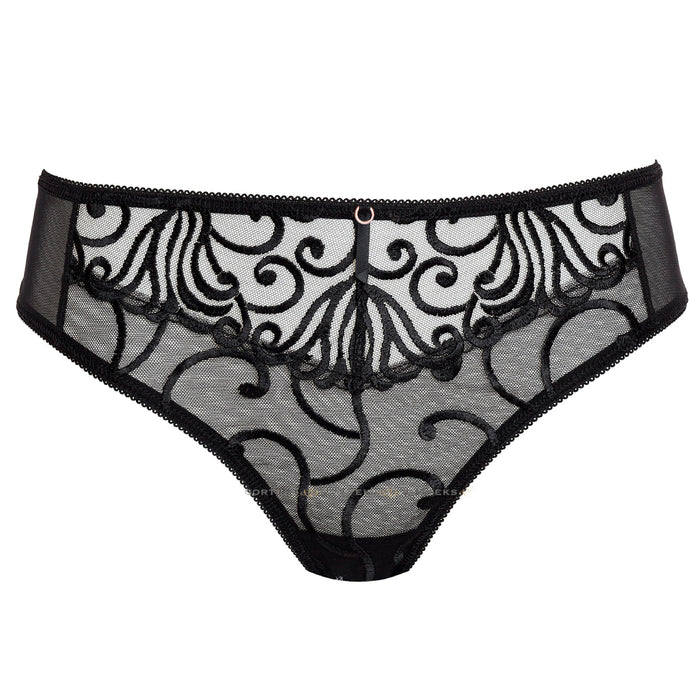 Sheer Low Rise Bikini Panty Gorteks Fiore Black product