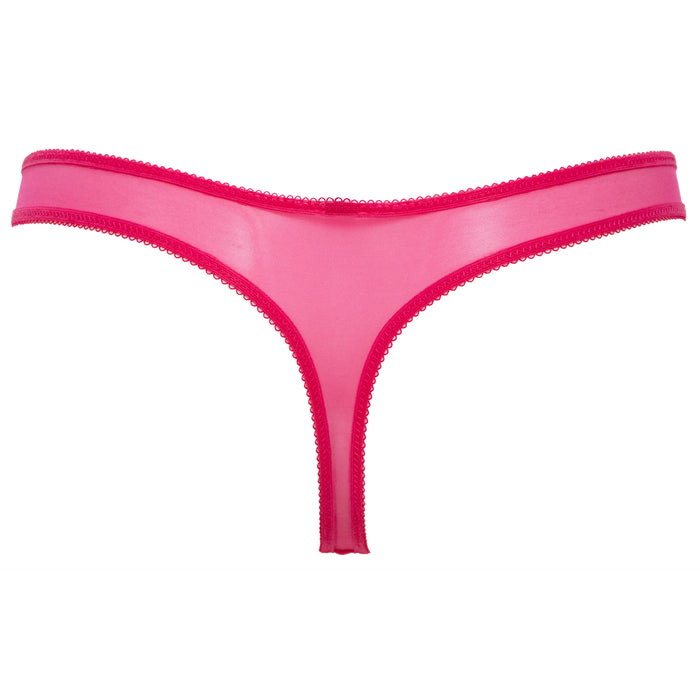 Gossard Glossies Lace Hot Pink Sheer Mesh Thong Panty