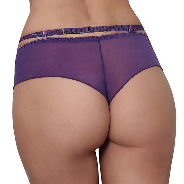 Sheer Lace Brazilian Thong Panty Axami Miami Vibe Purple