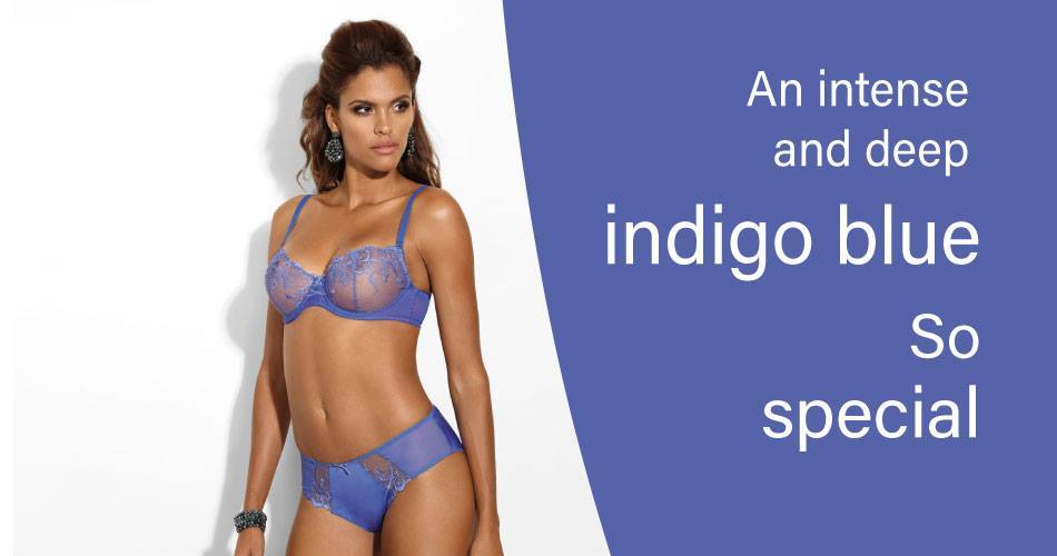 Sexy Sheer Lace Demi Bra Blue Lingerie Sawren Intimates