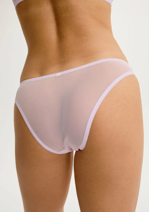 Sheer Embroidery Low Rise Bikini Panty Blush Violine