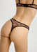 Back view of Sheer Leopard High-Leg Thong by Blush, showcasing cheeky thong cut and soft, stretchy mesh for modern comfort.