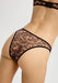 Sheer High-Leg Bikini Panty Blush The Mesh Leopard with black trim, showcasing back view and high-cut leg design for a flattering silhouette.