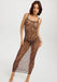 Mesh Maxi Dress Blush in leopard print with sheer stretch fabric and spaghetti straps, perfect as a sexy nightdress or loungewear piece.
