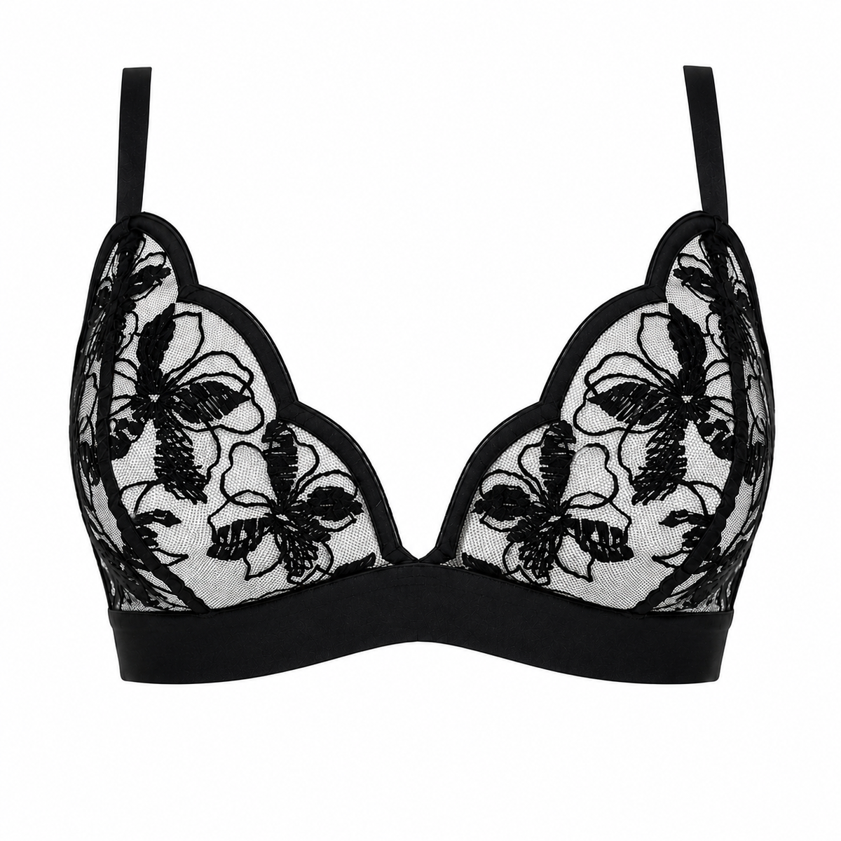 Huit - Lettre d'Amour Bralette - Black