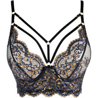 Sheer Lace Longline Plunge Bra Axami Sensations