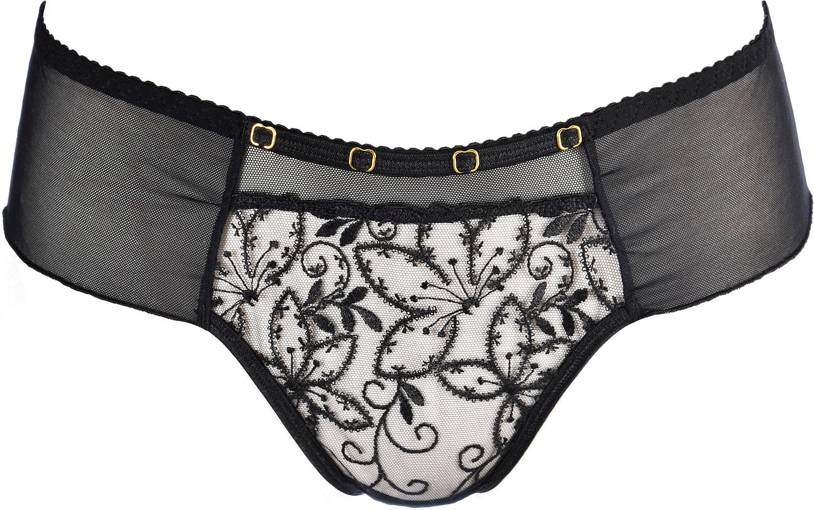 Ultra Sheer Brazilian Thong Panty Axami Black Angel