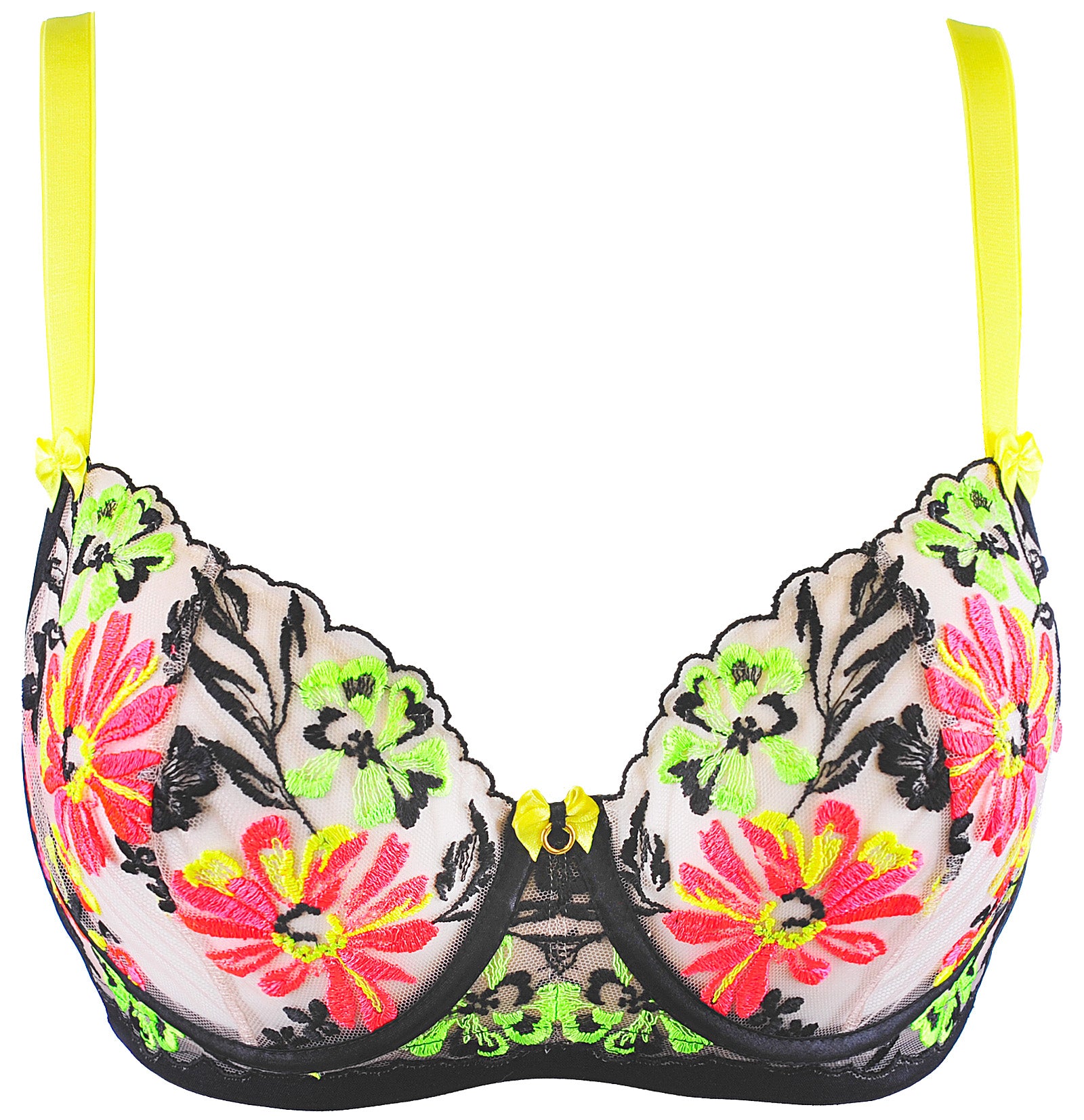 Axami Luminara Sheer Balconette Bra floral embroidery