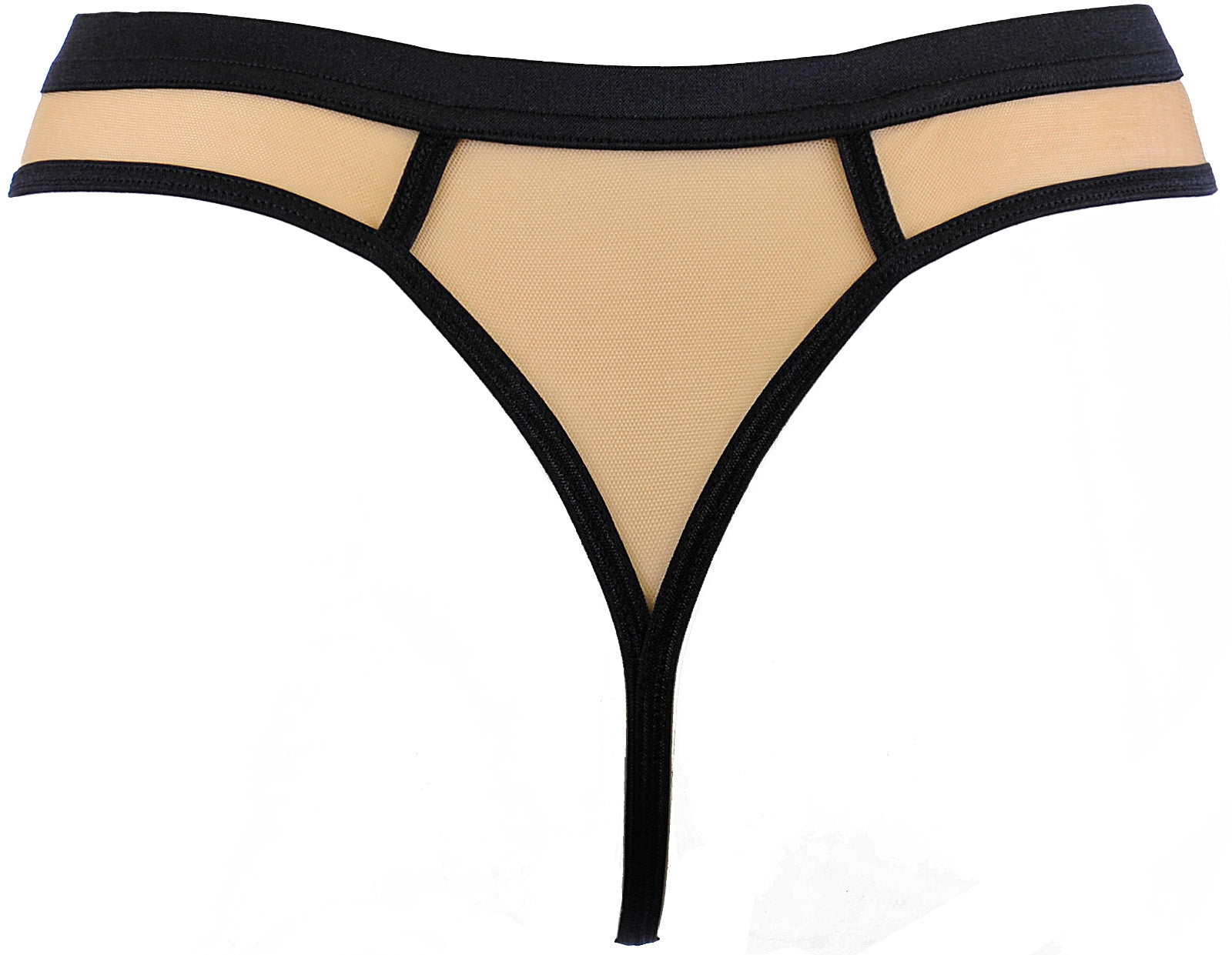 Sheer Thong Panty Axami Luminara black nude lingerie