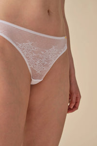 Gossard Glossies Lace White Sheer Thong Panty