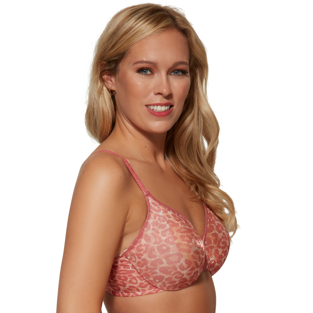Gossard Glossies Leopard Pink Printed Sheer Bra