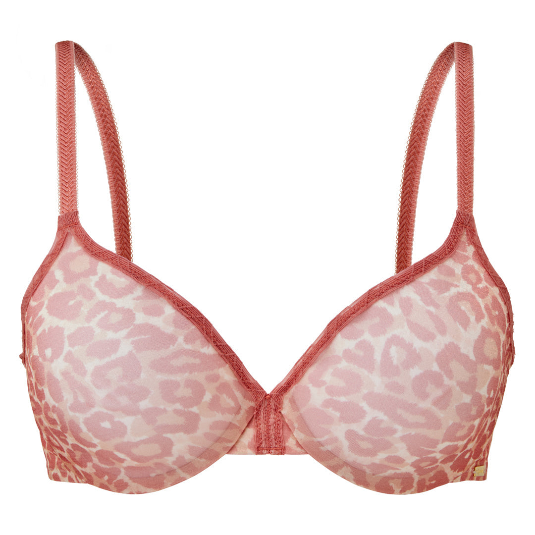 Gossard Glossies Leopard Pink Printed Sheer Bra