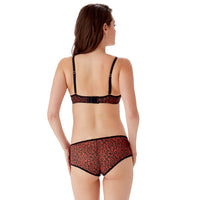 Gossard Glossies Red Leopard Print Sheer Boy Short Panty