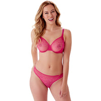 Gossard Glossies Lace Hot Pink Sheer Mesh Bikini Panty
