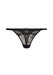 Flat lay of Gossard Sheer Thong Black - Viva Collection with sheer lace front, gold hardware, and low-rise waistband for a chic lingerie look.