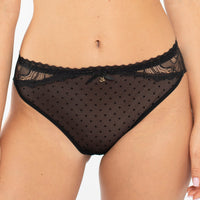 Samanta Nyks Black Sheer Mesh Polka Dot Bikini Panty