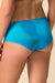 Back view of Gossard Glossies Atomic Blue Sheer Shorts Panty ATB 6274 showcasing smooth full coverage and flattering fit in vibrant blue.