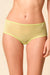 Front view of Gossard Glossies Sunny Lime Sheer Shorts Panty ATB 6274, featuring a low-rise fit and seamless sheer fabric for comfort.