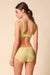 Side and back angle of Gossard Glossies Sunny Lime Sheer Shorts Panty ATB 6274, emphasizing the flattering fit and sheer design.