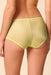 Back view of Gossard Glossies Sunny Lime Sheer Shorts Panty ATB 6274, showcasing full coverage and smooth, lightweight material.