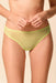 Front view of Gossard Glossies Sunny Lime Sheer Thong Panty 6276 ATB, featuring lightweight mesh and low-rise fit for minimal coverage.