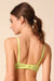 Back view of Gossard Glossies Sunny Lime Sheer Bra showing adjustable straps and hook-and-eye closure for a customizable fit.