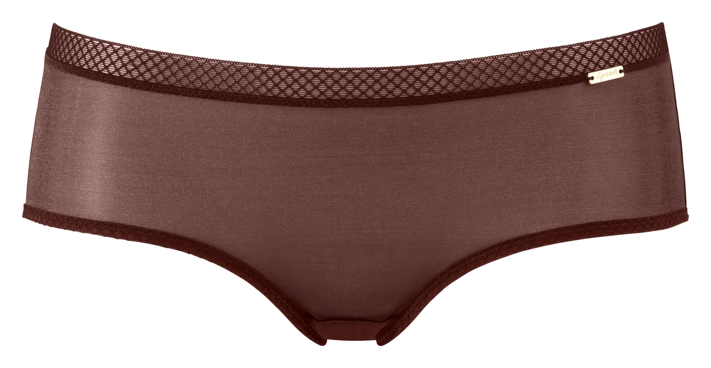 Gossard Glossies Brown Sheer See Through Shorts Panty
