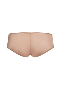 Beige high-waisted underwear on a white background