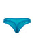 Flat lay back view of Gossard Glossies Atomic Blue Sheer Thong Panty 6276 ATB, showing sheer mesh and thong silhouette.
