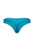 Flat lay back view of Gossard Glossies Atomic Blue Sheer Thong Panty 6276 ATB, showing sheer mesh and thong silhouette.