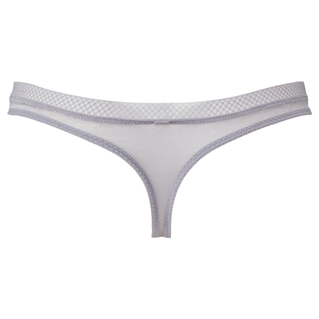 String Thong Panty back view Silver Underwear