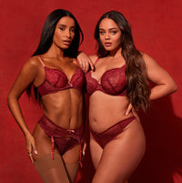 Gossard Superboost Lace Garter Belt Cranberry/Raspberry Sorbet