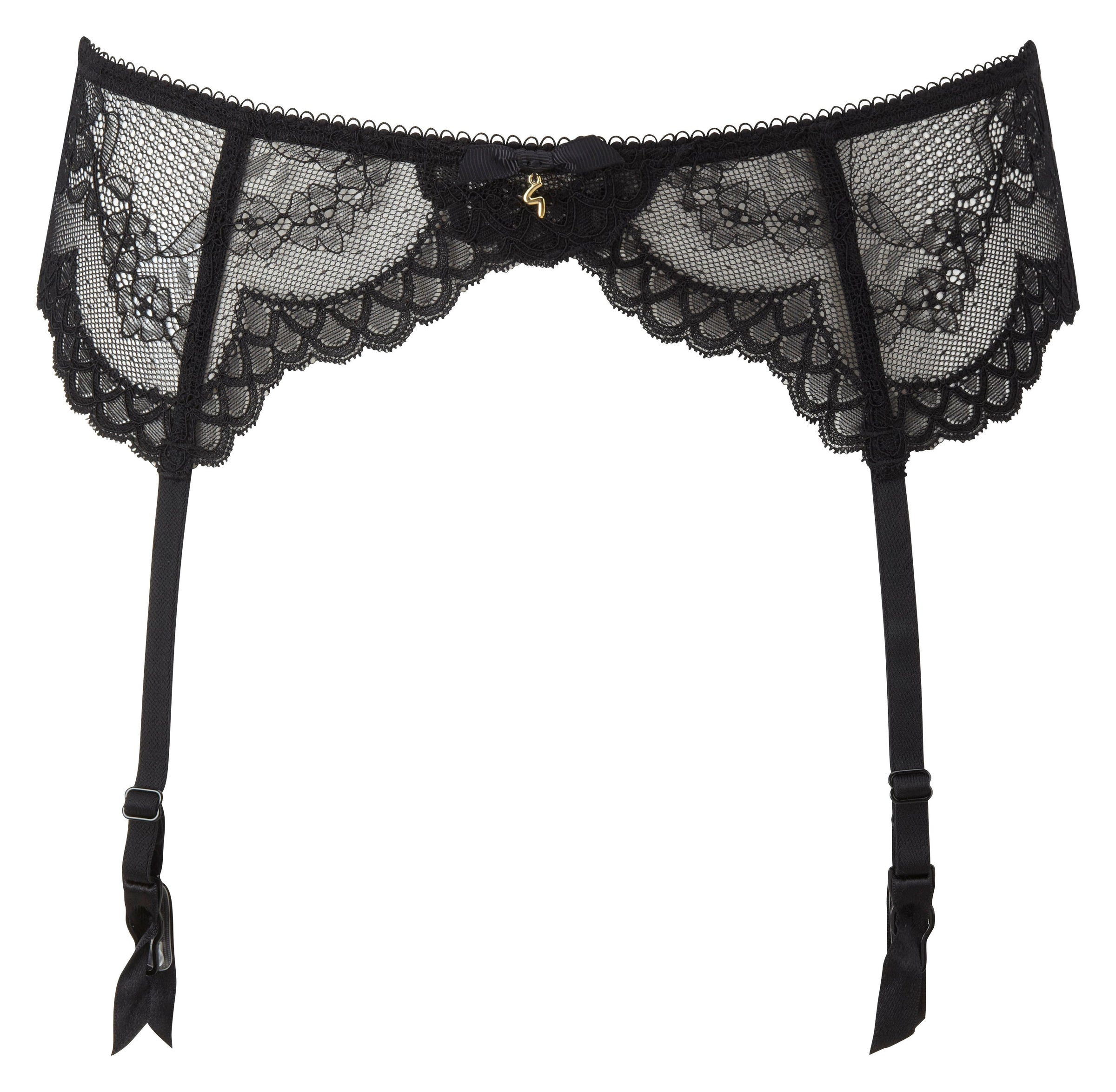 Gossard Superboost Lace Black Sheer Garter Belt