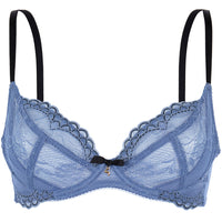 Gossard Superboost Lace Sheer Plunge Bra Moonlight Blue