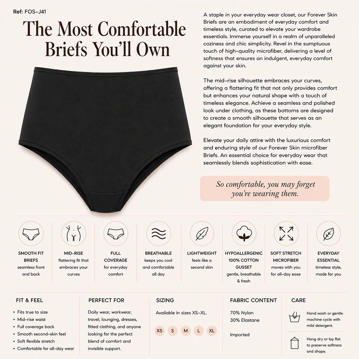 Huit - ☁️ Lightweight Microfiber FOS-J41 Brief