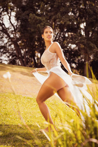 Mapale Lily Grace Delicate Sheer Lace Teddy