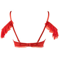 Sexy Ruche Open Cup Shelf Bra Axami Sweet Angel Red