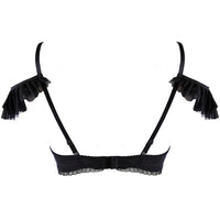 Sexy Ruche Open Cup Shelf Bra Axami Sweet Angel Black