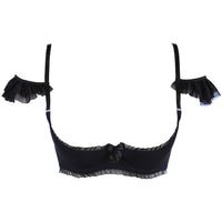 Sexy Ruche Open Cup Shelf Bra Axami Sweet Angel Black