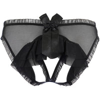 Flirty Ruche Sheer Peek-A-Boo Panty Axami Sweet Angel Black