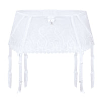 Bridal Sheer Mesh Garter Belt WHITE