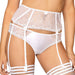 Bridal Sheer Mesh Embroidered Garter Belt Roza Anuk WHITE