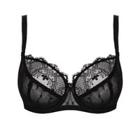 Sheer Lace Full Figure Bra Aurora Black