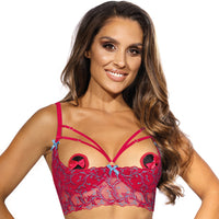 Axami Sexy Open Cup Shelf Bra Cherry Bomb